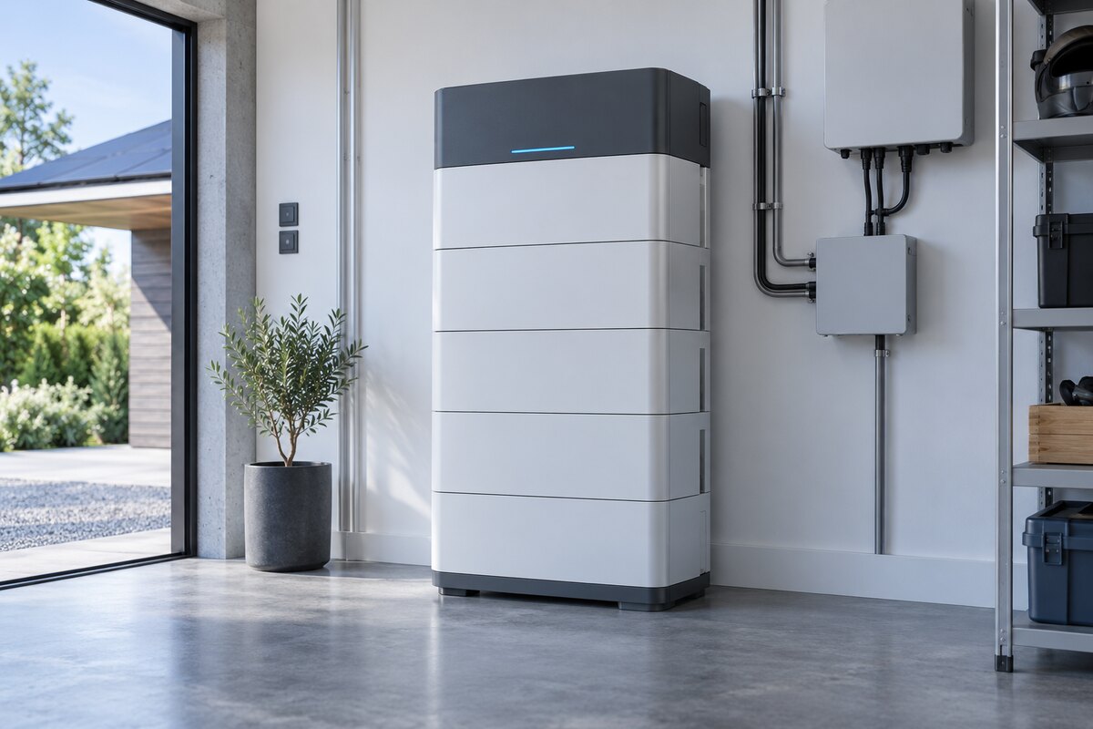 Modularer Batteriespeicher in einem Technikraum