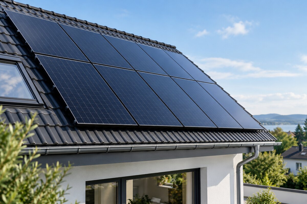 Photovoltaikmodule auf einem Hausdach